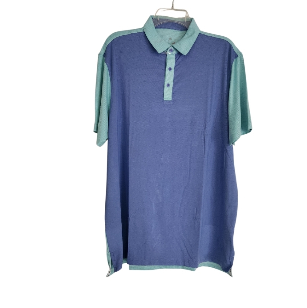 Men's Blue and Green Polo Golf Shirt Sz Large Nwt